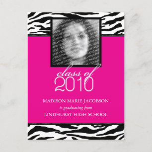 Zebra Fabulous 2010 Graduation Announcement