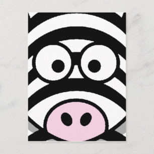 Zebra Face Postcard