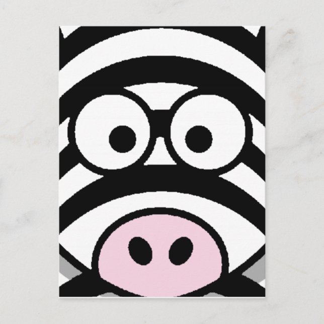 Zebra Face Postcard (Front)