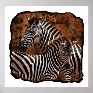 Zebra Fall Stripes LARGE poster, print, wall art