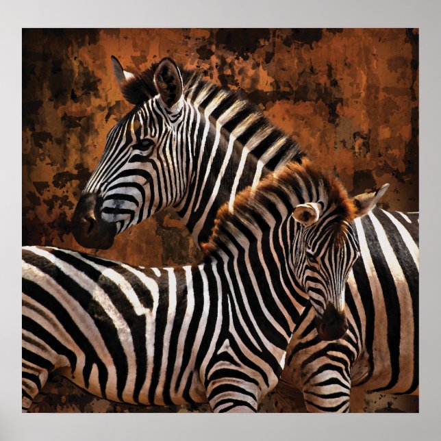 Zebra Fall Stripes LARGE poster, print, wall art (Front)