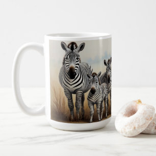 Zebra Family Cute and Endearing Wildlife Coffee Mug