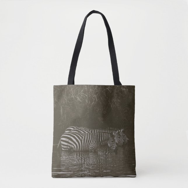 ZEBRA FAMILY DRINK TOTE BAG (Front)
