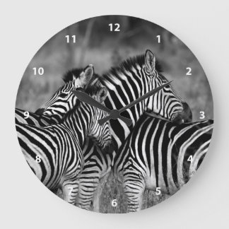 Zebra Family Large Clock