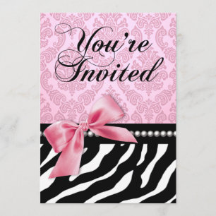 Zebra Fascination 40th Birthday Party Invitation