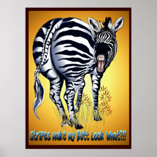 Zebra Fat Butt Poster