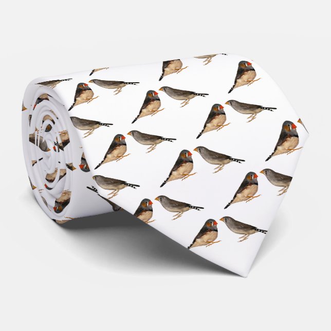 Zebra Finch Frenzy 2 Tie (Choose Colour) (Rolled)