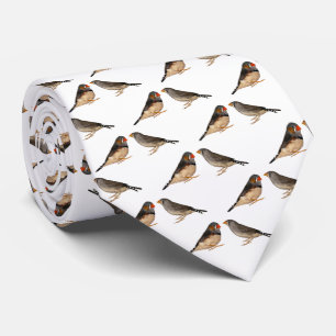 Zebra Finch Frenzy 2 Tie Dbl Sided (Choose Colour)