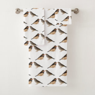 Zebra Finch Frenzy Bathroom Towel Set