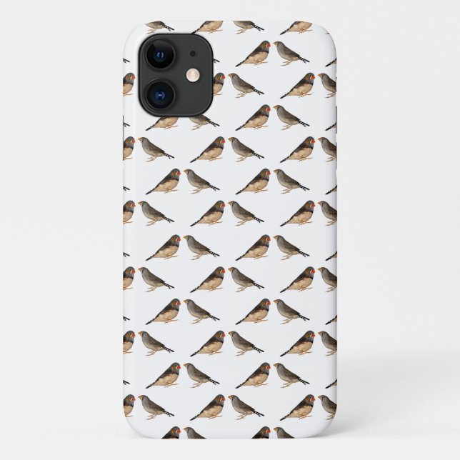 Zebra Finch Frenzy iPhone 11 Case (Choose Colour) (Back)