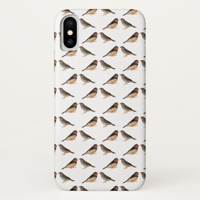 Zebra Finch Frenzy iPhone X Case (Choose Colour) (Back)