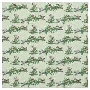 Zebra Finch Party Fabric (Green)
