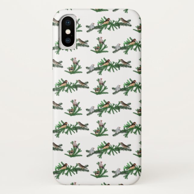 Zebra Finch Party iPhone X Case (choose colour) (Back)