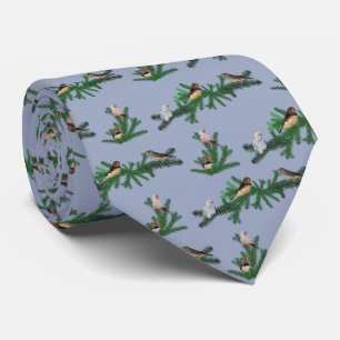 Zebra Finch Party Tie Double Sided (Blue)