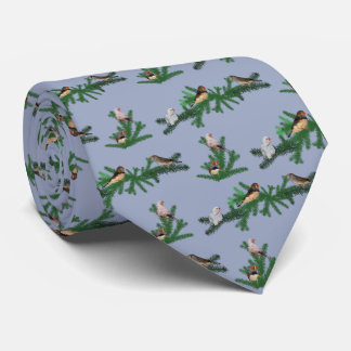 Zebra Finch Party Tie Double Sided (Blue)