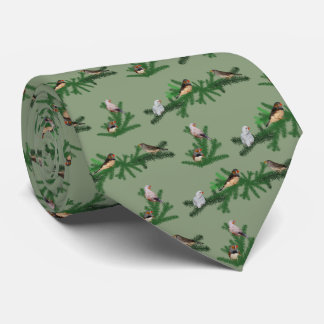 Zebra Finch Party Tie Double Sided (Green)