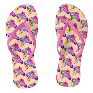 Zebra Flip Flops