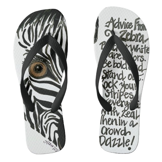 Zebra Flip Flops (Footbed)