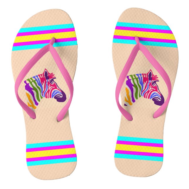 Zebra Flip Flops (Footbed)