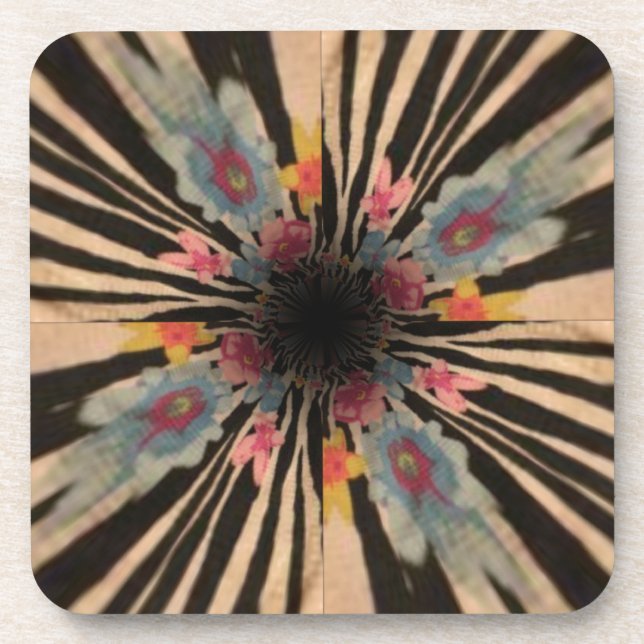 Zebra Flower Coaster (Front)