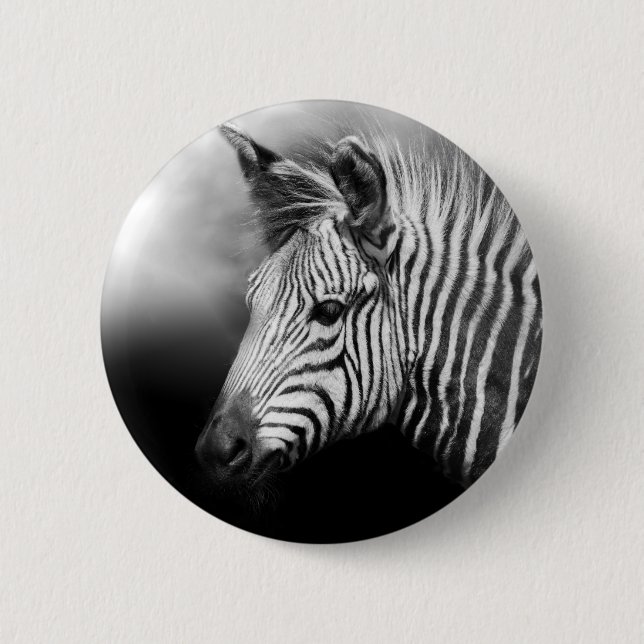 Zebra Foal 6 Cm Round Badge (Front)