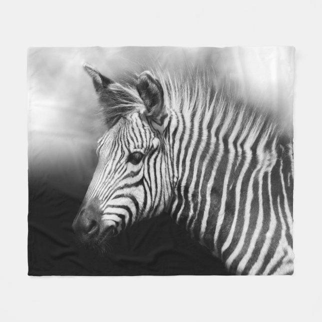 Zebra Foal Fleece Blanket (Front (Horizontal))