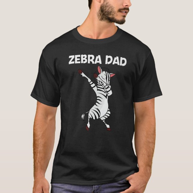 Zebra For Dad Father African Zoo Animal T-Shirt (Front)