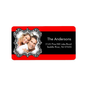 Zebra Frame YOUR COLOR & PHOTO Address Label