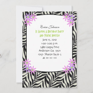 Zebra Framed Party Invitation