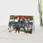 Zebra Friends Birthday Card<br><div class="desc">From a photo of two zebras rubbing their heads against each other that was taken at the zoo.  Copyright by Brenda Thour 2010.</div>