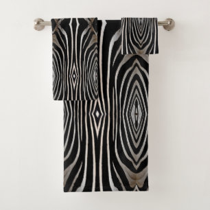 Zebra Fur Abstract Design Bath Towel Set