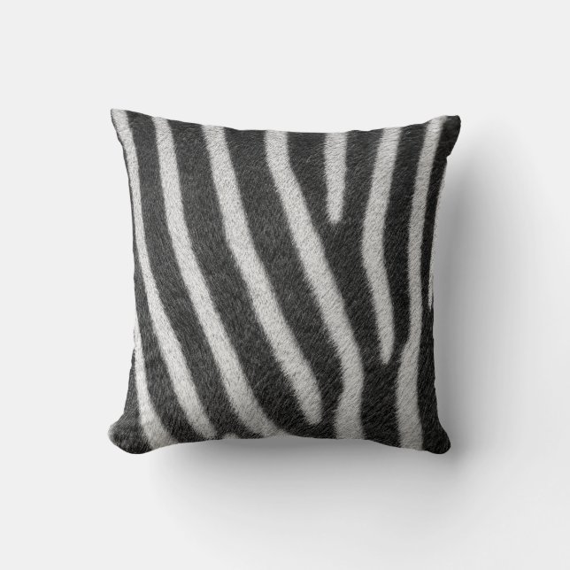 Zebra Fur Animal Pattern Cushion (Front)