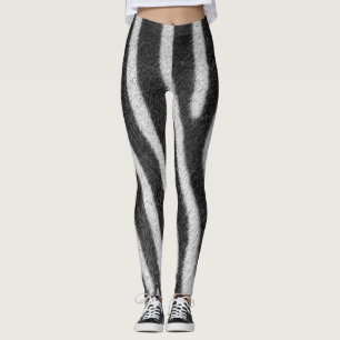 Zebra Fur Animal Pattern Leggings