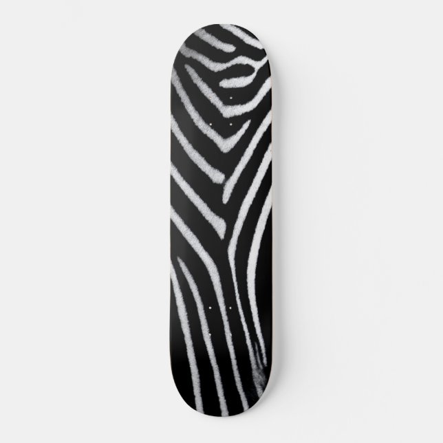 Zebra Fur Animal Pattern Skateboard (Front)