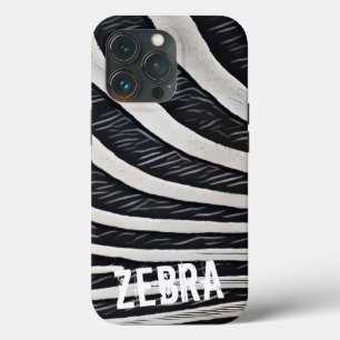 Zebra Fur Black and White Design for Animal Lover iPhone 13 Pro Case