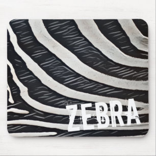 Zebra Fur Black and White Design for Animal Lover Mouse Mat