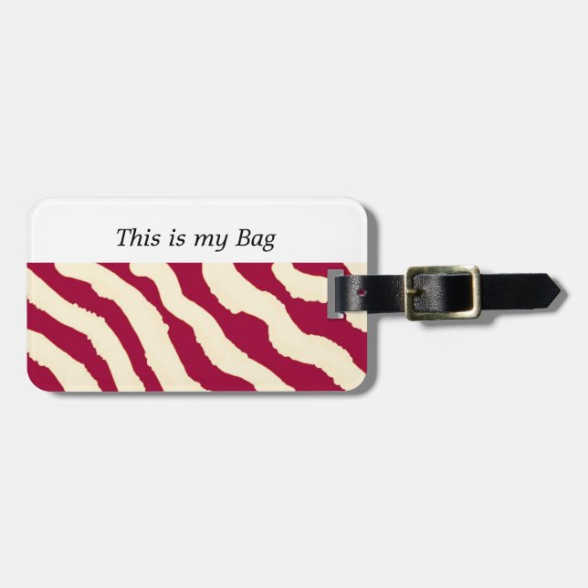 Zebra Fur Pattern Luggage Tag (Front Horizontal)