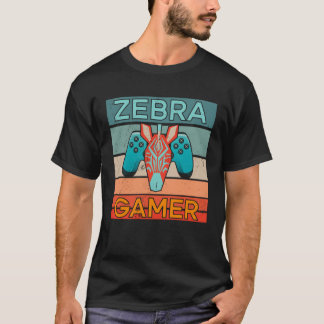 Zebra Gamer Africa Gaming Game Animal Zebra T-Shirt