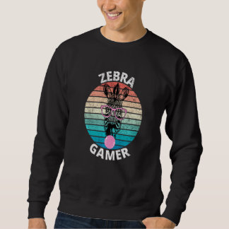 Zebra Gamer Graphic For Gamer Kids Men & Women Sweatshirt