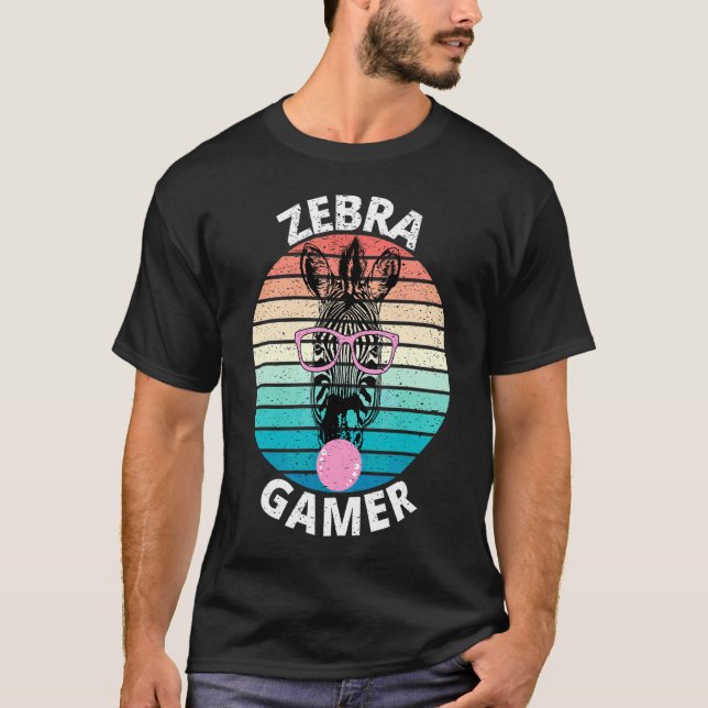 Zebra Gamer Graphic For Gamer Kids T-Shirt (Front)