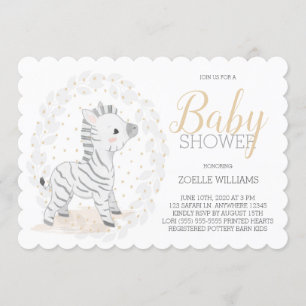 Zebra Gender Neutral Safari Baby Shower Invitation