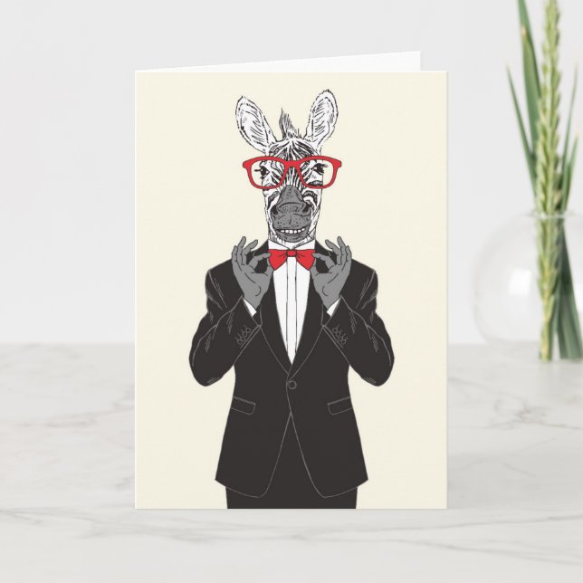 Zebra Gentleman Card (Front)