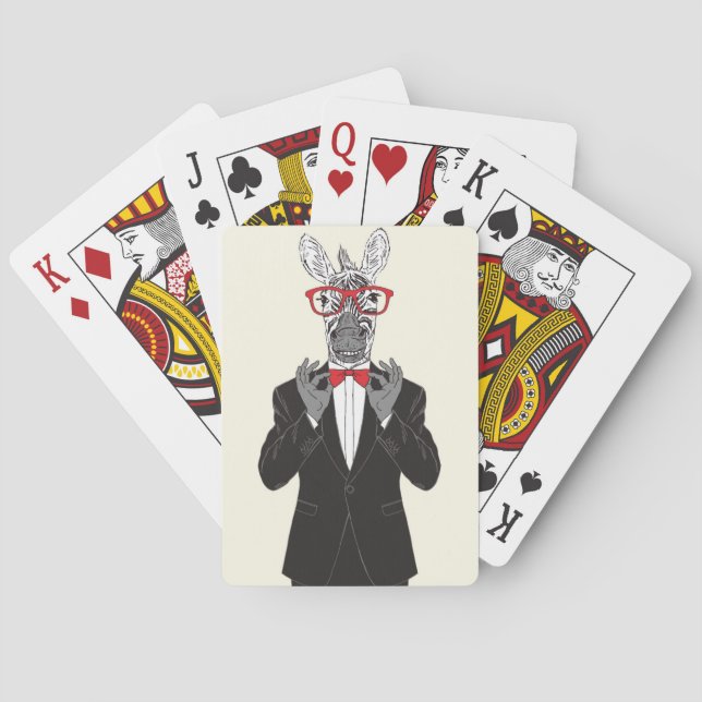 Zebra Gentleman Playing Cards (Back)