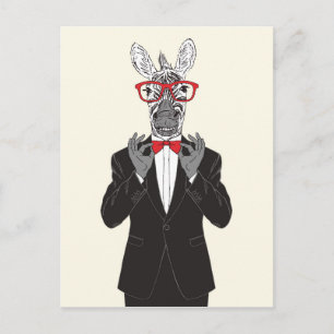 Zebra Gentleman Postcard
