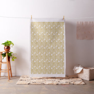 Zebra geometrical white & beige fabric