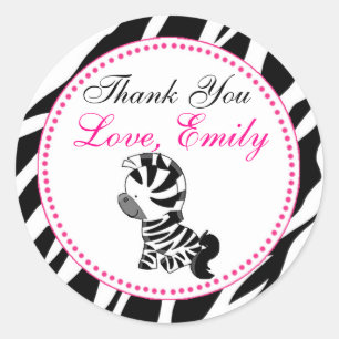 Zebra Gift Favour Label Jungle Safari
