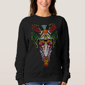 Zebra Glasses Colourful Colourful Zebra's Head Pop Sweatshirt