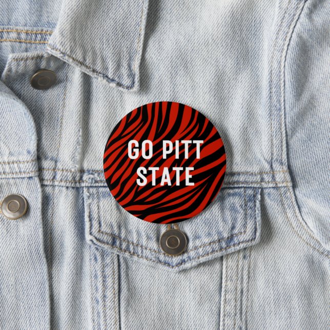 Zebra Go Pitt State 7.5 Cm Round Badge (In Situ)
