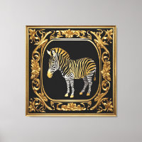 Zebra gold and black ornamental frame