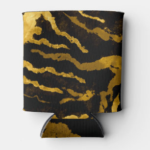 Zebra Gold Tie Dye Pattern Can Cooler